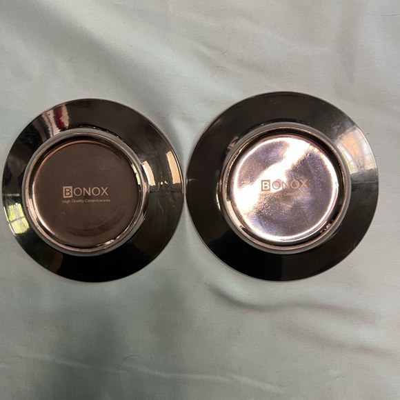 Two espresso cup and saucer sets. Bonox porcelain. Brown with etching. - Picture 3 of 11